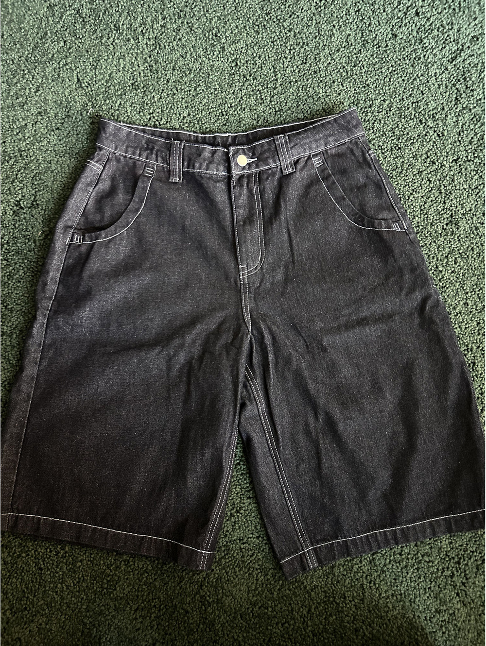 Denim Shorts with Dragon and Tokyo Embroidery